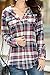 ASHER FASHION Flannel Shirt Women's Blouses & Button-Down Shirts Shacket Jacket Plaid Shirt Long Sleeve Shirt Fall Outfits Gray