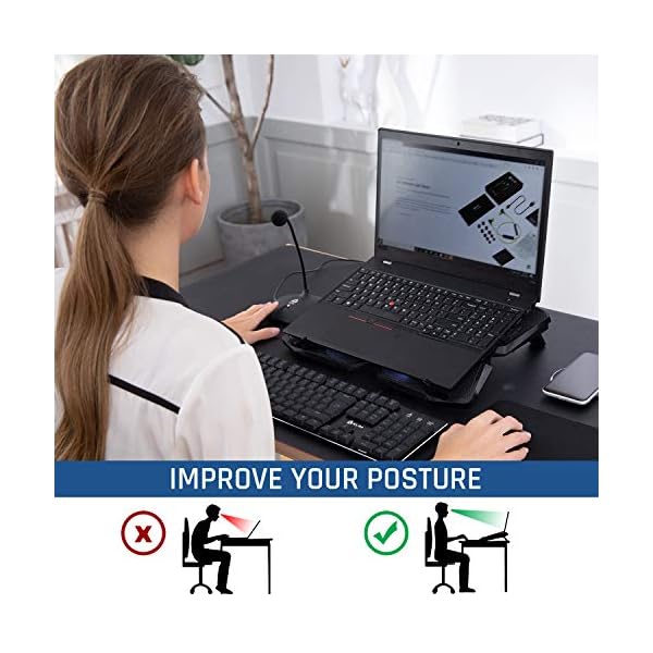 KLIM-Wind-Laptop-Cooling-Pad-The-Most-Powerful-Rapid-Action-Cooling-Fan-Laptop-Stand-with-4-Cooling-Fans-at-1200-RPM-USB-Fan-Compatible-New-2021-Version-Blue KLIM Wind Laptop Cooling Pad - More than 500 000 units sold - NEW 2023 - The Most Powerful Rapid Action Cooling Fan…