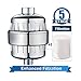 5-Stage High Output Universal Shower Filter with Replaceable Multi-Stage Filter Cartridge to Remove Chlorine & Sediments to Purify Water,Free Teflon Tape,Chrome