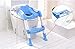 CARESHIN Potty Seat with Ladder Cover Toilet Folding Chair Kid Potty Toilet Seat with Step Stool Ladder (Blue)