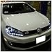 Spec-D Tuning LHP-GLF10JM-8V2-TM R8 Style Led Signal Halo Black Projector Headlights For Vw Golf Mk6 Gti
