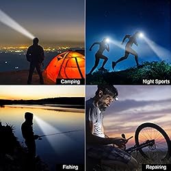Juninp Headlamp Rechargeable, 2-Pack Head Lamp