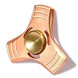 SUNKONG Spinner Fidget Toy Triangle Hand Spinner Fidget ADHD Focus Toy High Speed 2-6 Minutes Per Spins Ultra Durable Material(Bright Pure Copper)