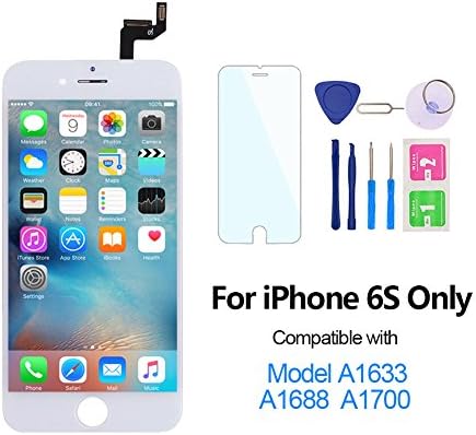 For iPhone 6S Screen Replacement 4.7", Miardo LCD Touch Display Digitizer Assembly Set Included Repair Tools, Compatible with Model A1633, A1688, A1700 (White)