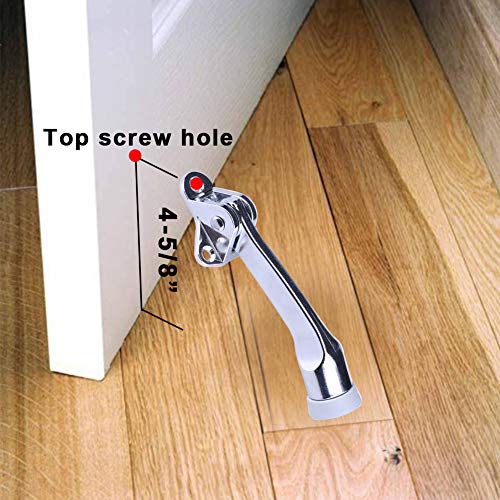 Towever Easy Pedal Kick Down Door Stopper 5 Pcs per Pack Chrome Esay-Step Door Stop 4 in
