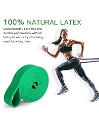 WENFENG bandas de ayuda para dominadas, bandas de resistencia, bandas de entrenamiento ejercicio, entrenamiento de fitness en el hogar con guía de instrucciones   banda única y juego