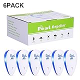Adoric Life 6 Pack Pest Ultrasonic Warrior for Mosquitoes, Roaches, Spiders, Bugs - White