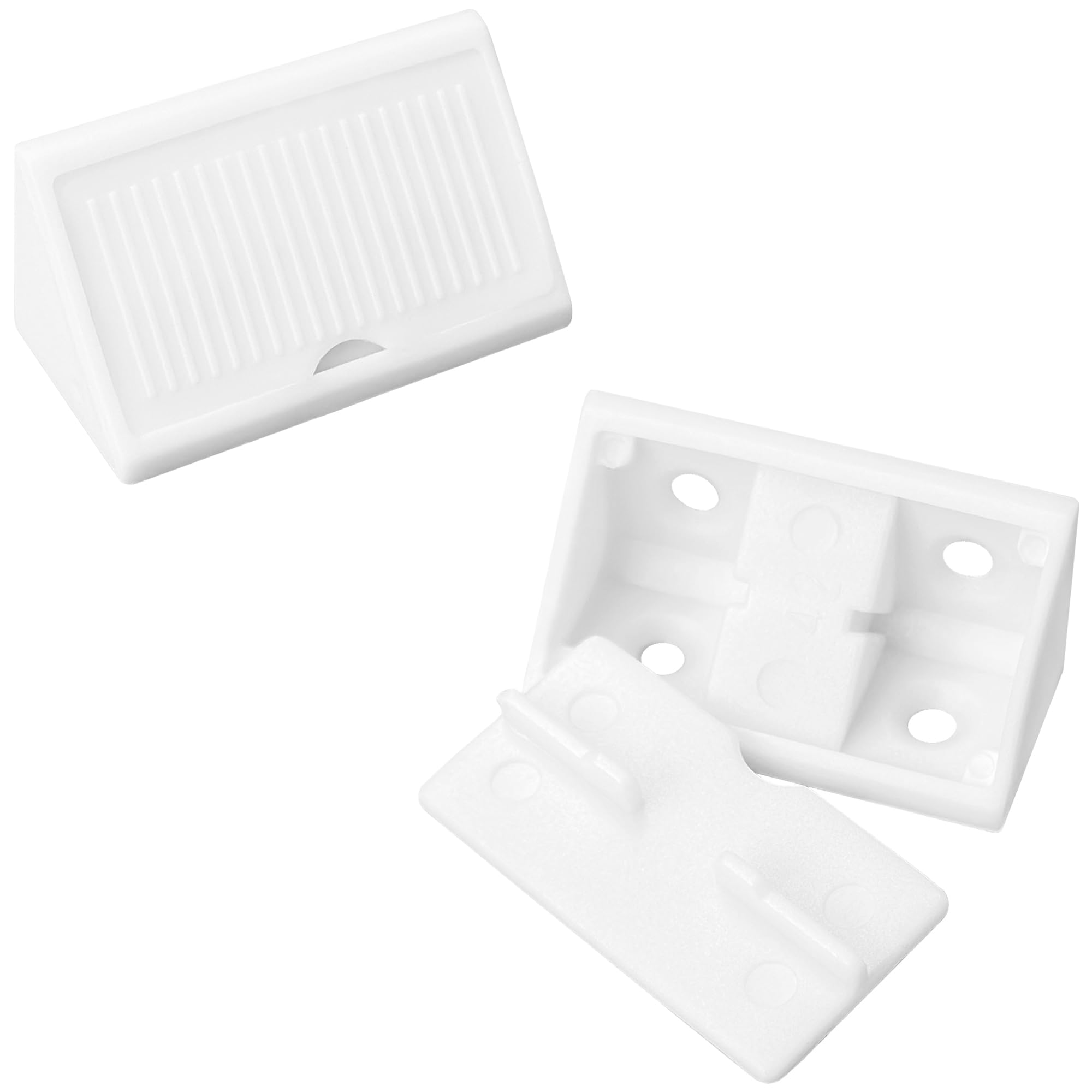 50 PCS 90 Degree Plastic Corner Braces,Plastic Corner Angle Shelf Brackets for Furniture (White) — image 1