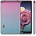 kwmobile TPU Silicone Case Compatible with Huawei MediaPad T3 7.0 - Case Soft Flexible Protective Cover - Bicolor Dark Pink/Blue/Transparent