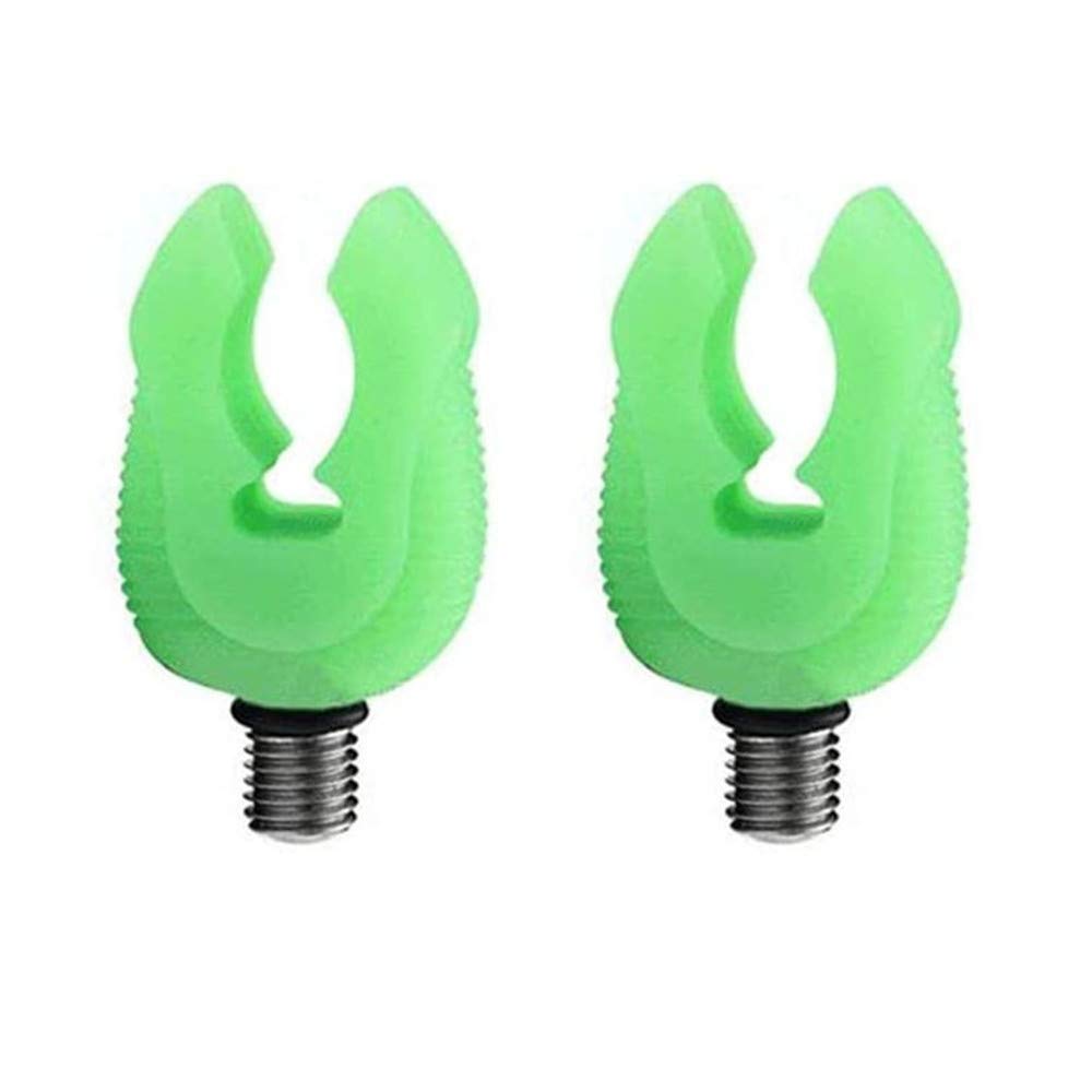 2Pcs Fluorescent Fishing Rod Holder Luminous Silica Gel Rubber Butt Rests Carp Fishing Tackle Gripper Rest Thread M3/8 (Fluorescent green, Small)