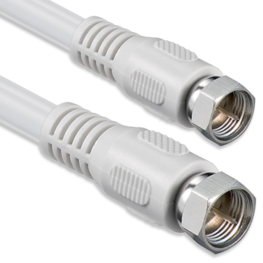 1aTTack Coaxial Connection Cable Antenna Cable Sat Cable F-Connector Coaxial Male to Coaxial Female Double-Shielded / Triple Shielded / Quadruple Shielded / 75 db / 85 db / 100 db / 110 db / 120 db / 125 db SAT weiß F-F 85db 10 metres