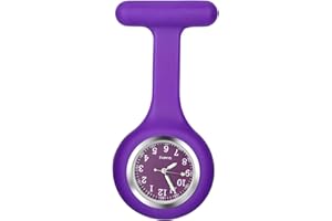 OIDEA Silicone Nurse Watch Brooch: Luminous Clip On Fob Watch Lapel Quartz Hanging Pocket Badge Watches with Second Hand for Doctor Nurse