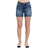 Judy Blue Mid Rise Tummy Control Denim Shorts by Ivory Gem