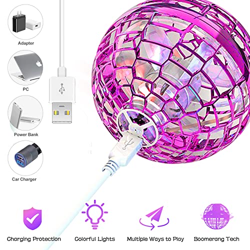 Flying Ball Toys, Drone Flying Ball,360° Rotating Builtin RGB Light