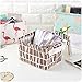 Saumota Small Collapsible Square Storage Basket Storage Bins Toy Organizer-White Flamingo