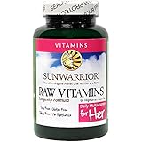 Sunwarrior - Raw Vitamins, Vegan Longevity Formula with Enzymes & Probiotics, Energizing, Plant-Based Vitamins & Minerals, for Her, 90 Capsules