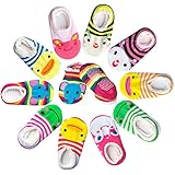 Bassion 10 Pairs Baby Socks Non Slip Newborn Infant Cute Baby Ankle Cotton Socks Skid Toddler Gripper Socks for 6-18 Months