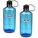 Nalgene Narrow Mouth 1 qt Everyday Water Bottle - 2 Pack (Slate Blue with Black Lid)