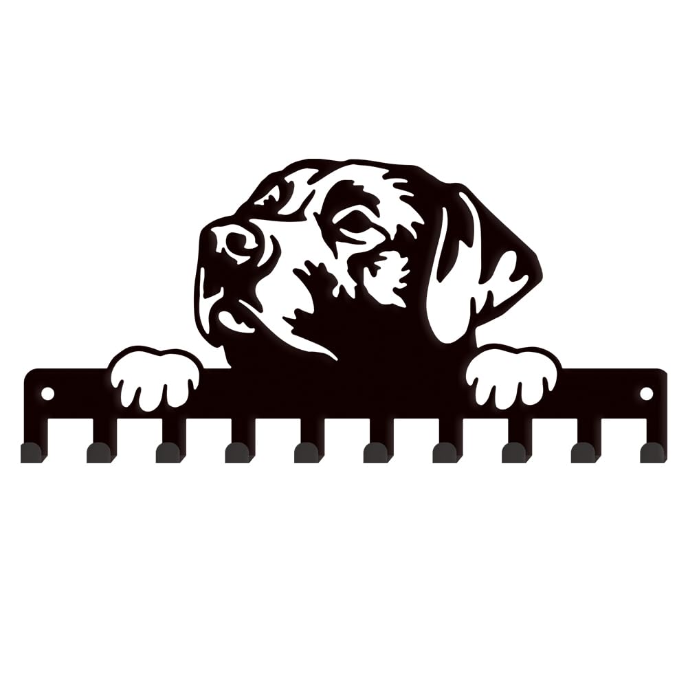 SUPERDANT Labrador Dog Metal Key Hooks with 10-Hooks Key Hanger Coat Hooks Decor Key Holder Wall Decorative Storage Hooks for Dog Leash Entryway Hallway Kitchen Bathroom Stash