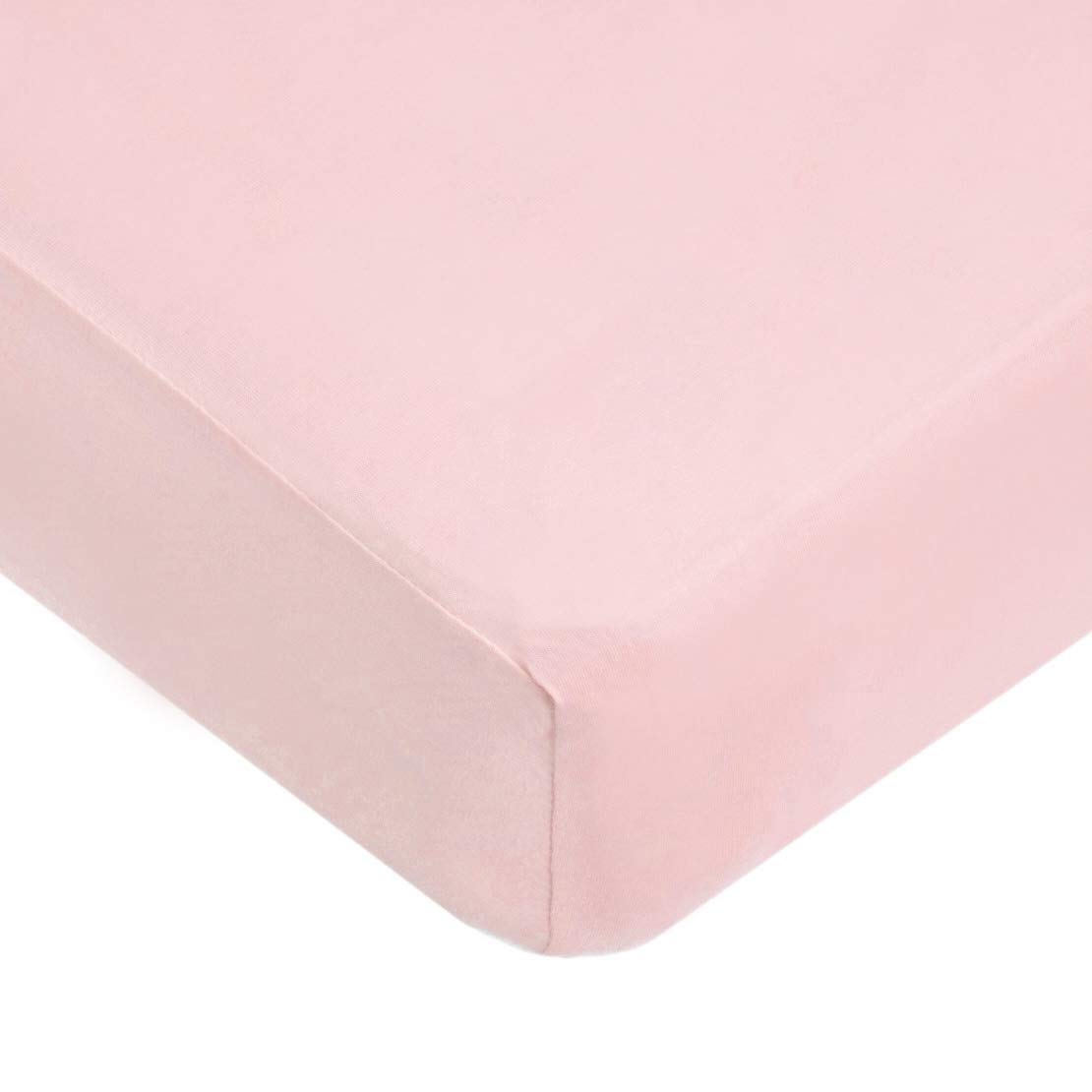 Dudu N Girlie Travel Cot Fitted Sheet - Soft Jersey Cotton, 65x95 cm, Pink (Single Pack) | Hypoallergenic & Breathable Baby Bed Sheet