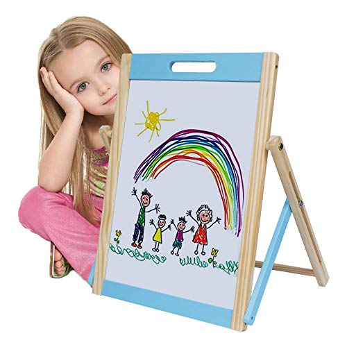 Arkmiido Kids Tabletop Easel Wooden Portable Art Easel for Toddlers