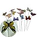 Ginsco 12pcs Colorful 3D Wings Butterfly Stakes Yard Patio Garden Plant Pot Flower Bed Decor Miniature Fairy Garden Butterflies Decorations