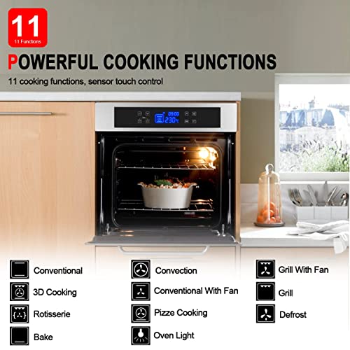 Electric Wall Oven, GASLAND Chef ES611TS 24" 11 Functions Builtin