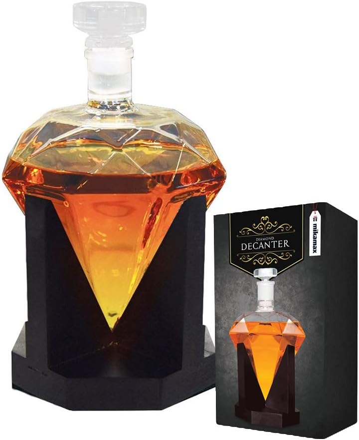 MikaMax Diamond Decanter Whiskey Decanter Set Diamond Carafe