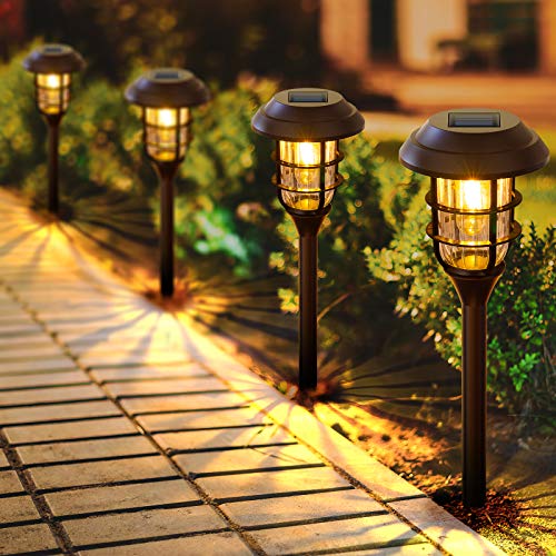 LETMY Solar Pathway Lights Outdoor, 8 Pack Bright Solar Lights Outdoor