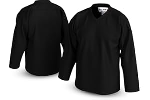 UNLC Essential Blank Hockey Jersey with Stripes – Stitched Letters, Breathable Mesh, Durable Polyester, Adult, S–5XL