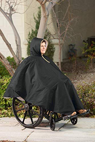 Comfort Finds Wheelchair Winter Poncho(Single Pack,Black)