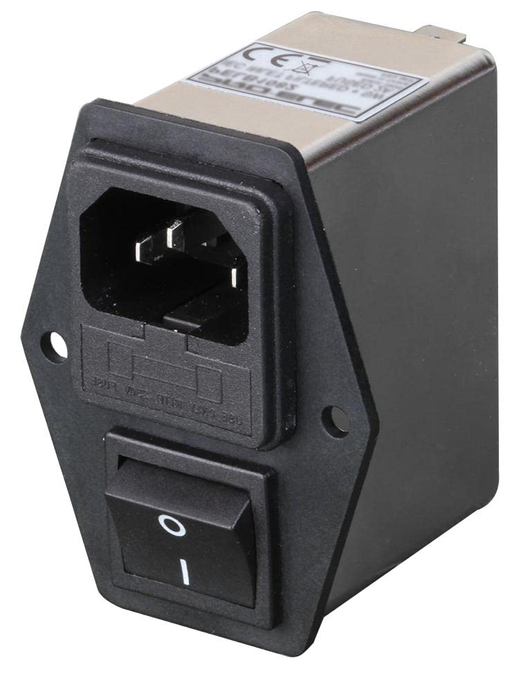 PRO ELEC PELB1089 Switched IEC Filtered Inlet with 10A Double Fuse, 250V AC
