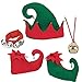 happy deals Red and Green Jingle Bell Elf Accessory Set- Elf Hat, Elf Shoes, Jingle Bell Necklace, and Jingle Bell Bracelet