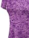 LL WT1066 Womens Scoop Neck Short Sleeve All Over Tie Dye Trapeze Tunic Top M PURPLE
