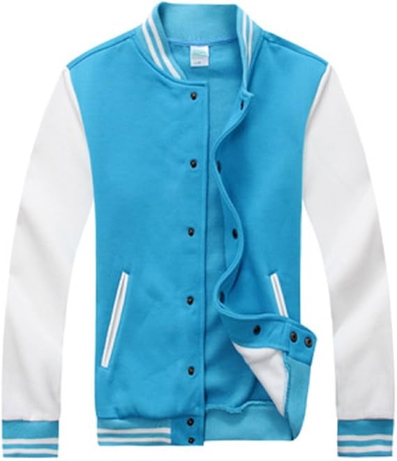 Amazon Formanism カジュアル シンプル スエット スタジアム ジャンパー スタジャン メンズ スカイブルー M コート ジャケット 通販