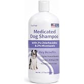 Medicated Dog Shampoo with 2% Miconazole &amp; 2% Chlorhexidine &ndash; Relief for Itchy, Odor &amp; Redness &ndash; Gentle Vet-Grade Formula for Healthy Skin &amp; Coat - 17 oz