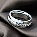 Zealmer Titanium Created Crystal Wedding Band Ring Silver Tone Size 5 to 13