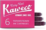 Kaweco Ruby Red Fountain Pen Ink Cartridges Pack of 6 1ml Short Standard