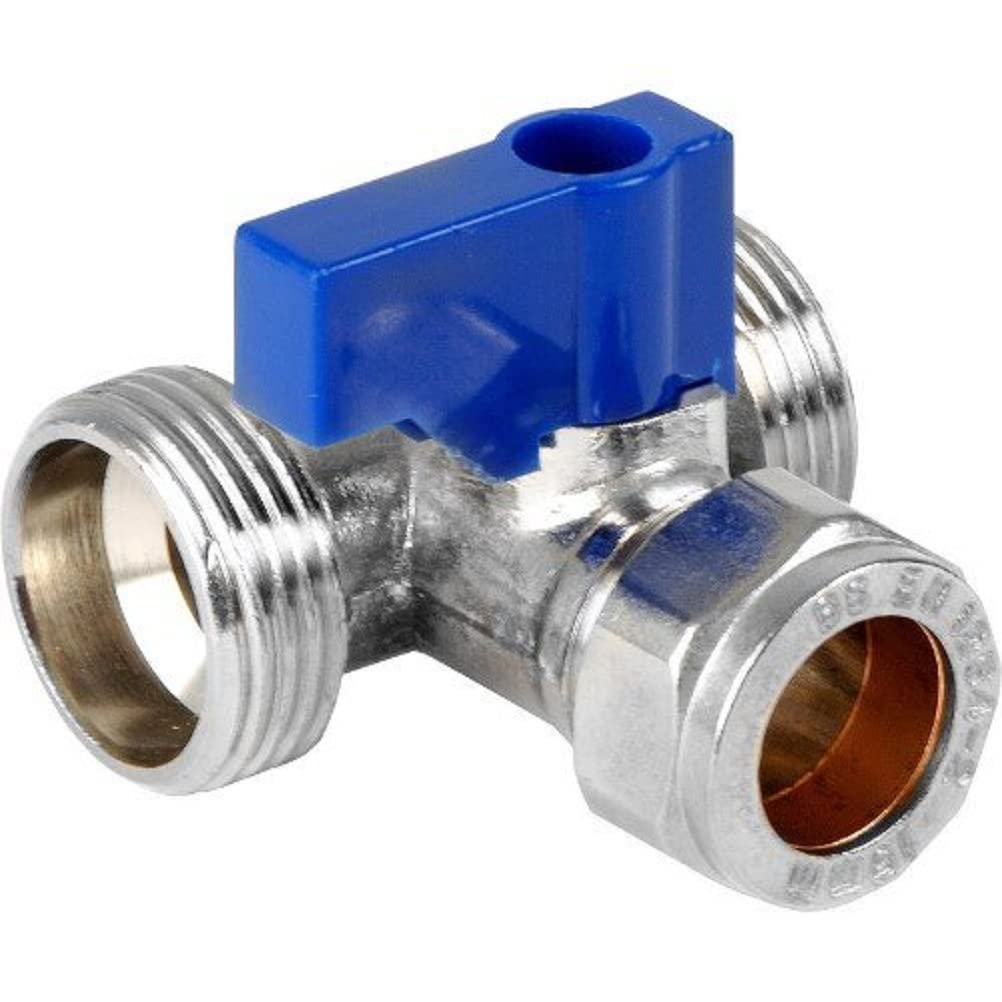 Merriway BH04506 15 mm Dual Appliance Valve - Chrome