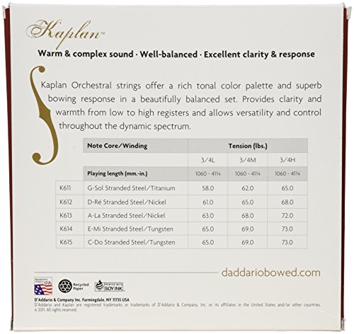 D'Addario Kaplan Bass String Set, 3/4 Scale, Light Tension