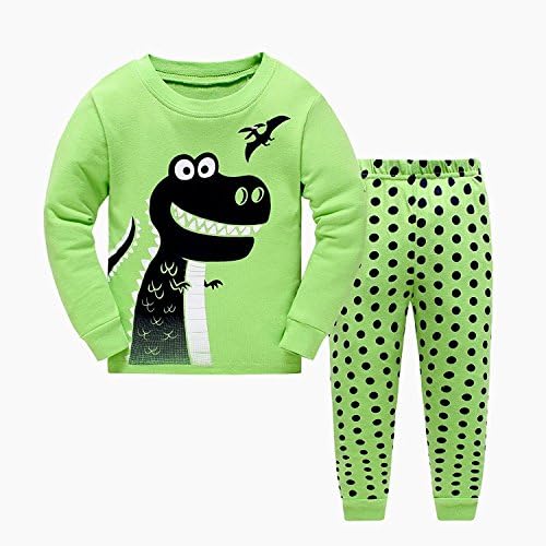 Masonanic Toddler/Kids Boys And Girls Cute Dinosaur Pajama Set 100% Cotton 2-7 Years (8T)