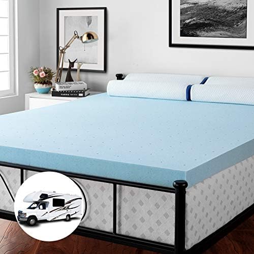 RUUF Mattress Topper Short Queen, 3 inch Mattress Topper for RVs, Boats, Trucks, Sofa Beds - 59" x 74"