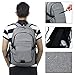 Laptop Backpack for Men Women ADUO Grey Waterproof Computer Travel Backpack with USB Charging Port Fits 15.6 Inch