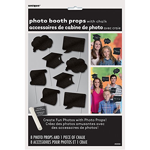 Chalkboard Graduation Photo Booth Props, 8pc