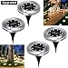 ikyou Bokemar Solar Ground Lights Outdoor Decorative Garden Pathway Light 4 Pack Bright Garden Path Light Stainless Steel White LED Lighting for Yard Patio Walkway Driveway
