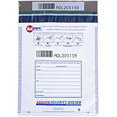 Adsure 9" x 12",White, 100 Bags, Level 2 Tamper-Evident Deposit Bags for Cash Handling & Valuables, Moisture, Tear-off receipt + Barcodes and Serial Number