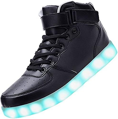 luckfugui Men Women American High Top USB LED Light Shoes Flashing Sneakers Kjbk40