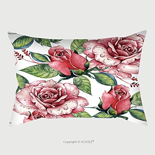 Custom Satin Pillowcase Protector Wildflower Rose Flower Pattern In A Watercolor Style Isolated Full Name Of The Plant Rose 538990801 Pillow Case Covers Decorative