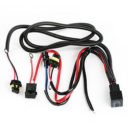 iJDMTOY 9005 9006 H10 9145 HB3 HB4 HID Conversion Kit Relay Wire Harness Adapter Wiring Kit