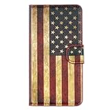 Yakamoz PU Leather US Flag American Flag Card Slot Wallet Flip Case Cover for Samsung Galaxy S5 with Free HD Screen Protector & Stylus Pen (Leather Case US Flag)